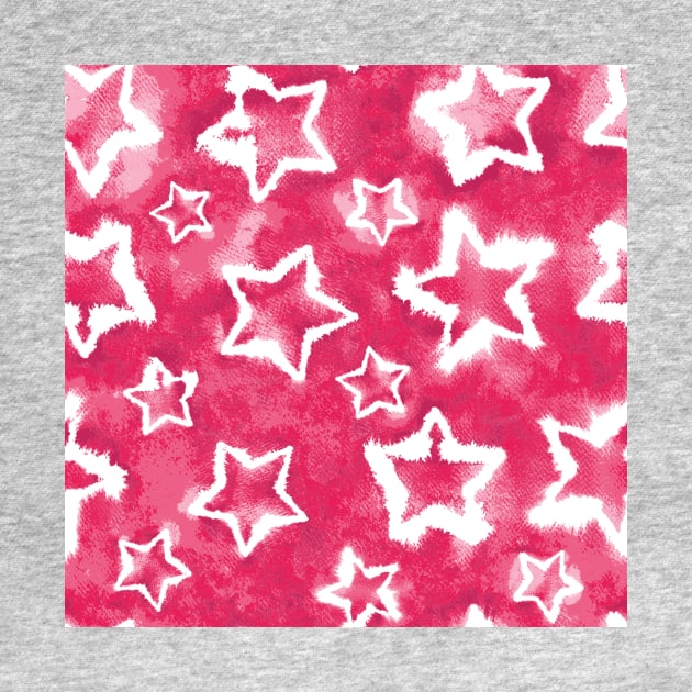 Hot Pink Tie Dye Stars by Carolina Díaz